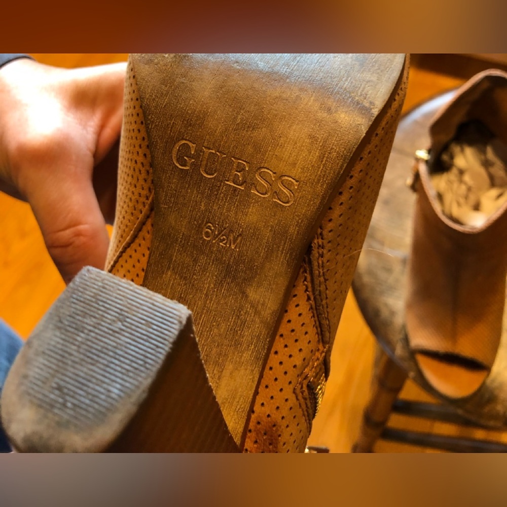 Guess Booties, tan color.